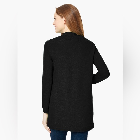 NWT Jones New York Icon Black Open Front Cardigan - Picture 3 of 11